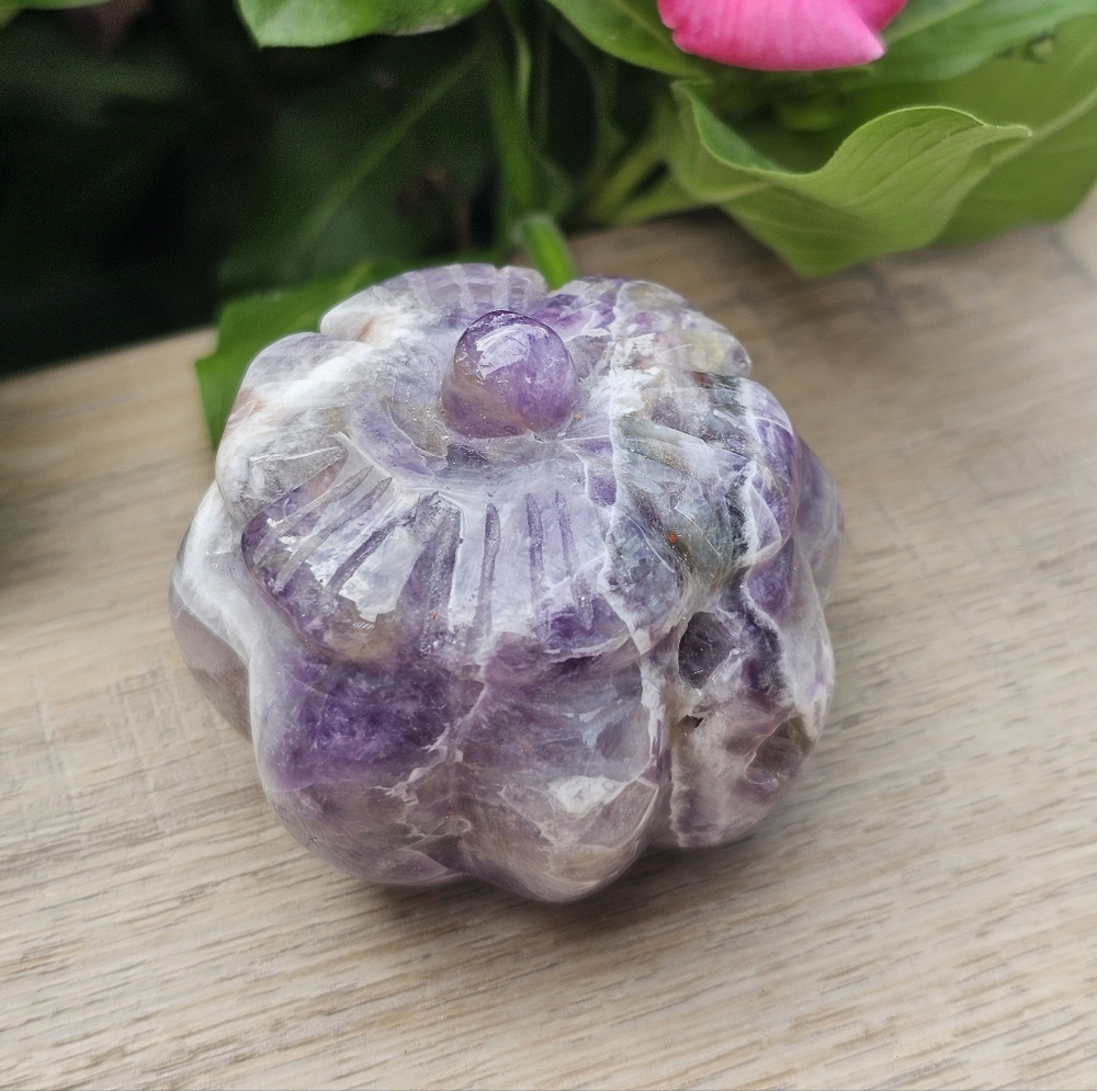 Dream Amethyst Crystal Pumpkin Decor